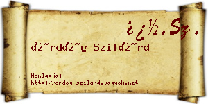 Ördög Szilárd névjegykártya
