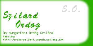 szilard ordog business card