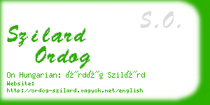 szilard ordog business card